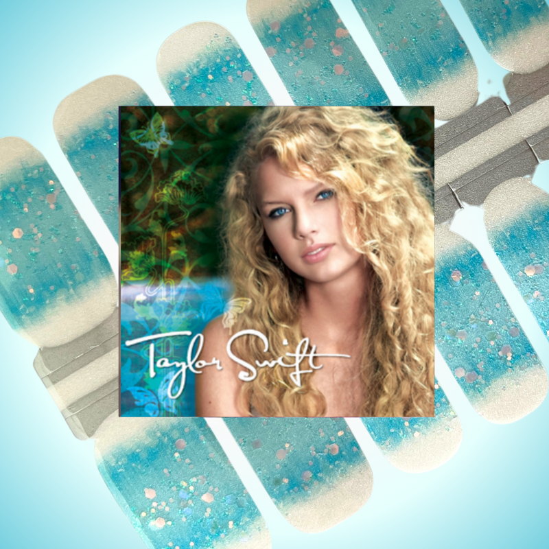 Self Titled Taylor Edition (Eras Tour)| Turquoise Glitter Nail Polish Wrap