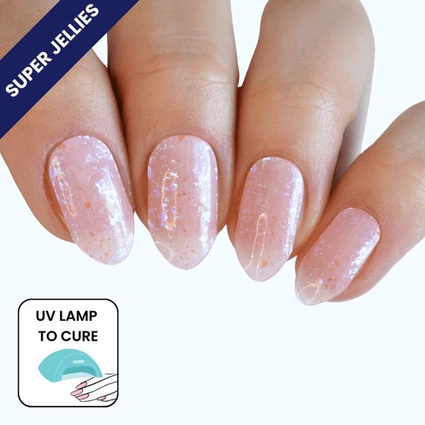 Glass Pink | Super Jellies DIY Hard Semi Cured Gel Nail Wraps