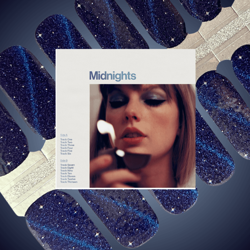 Midnights (Eras Tour) | Dark Blue Cat Eye Nail Polish Wrap