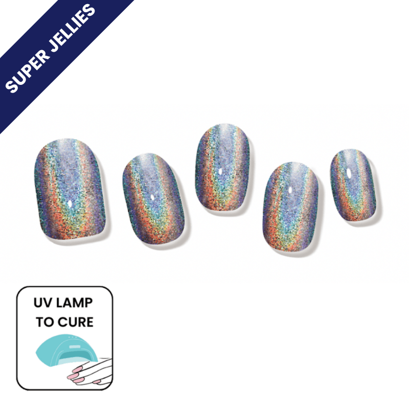 Holo Holo (Silver) | Super Jellies DIY Hard Semi Cured Gel Nail Wraps