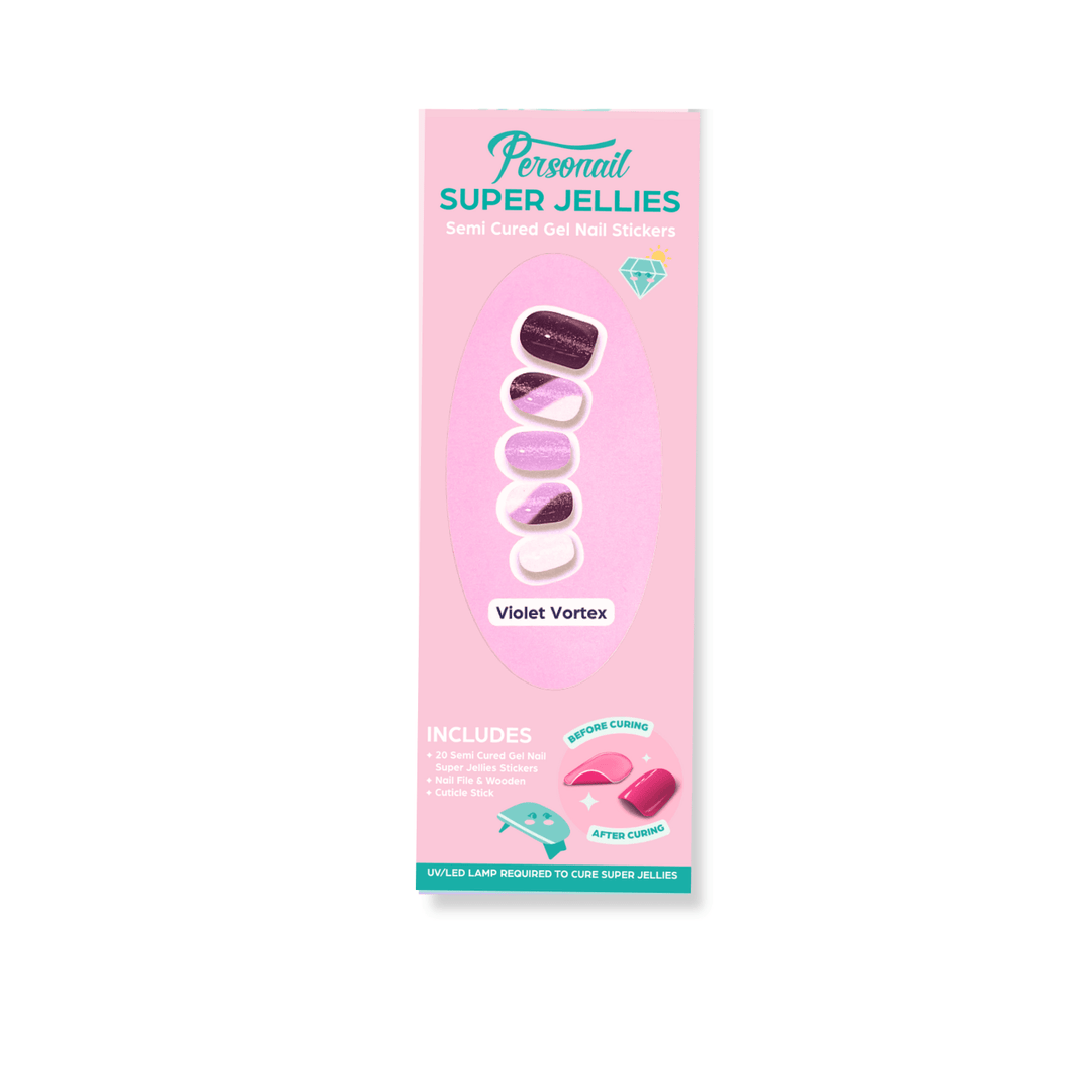 Violet Vortex | Super Jellies DIY Hard Semi Cured Gel Nail Wraps