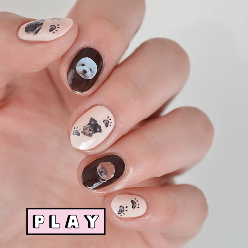 Dog PLAY Nail Art Sticker