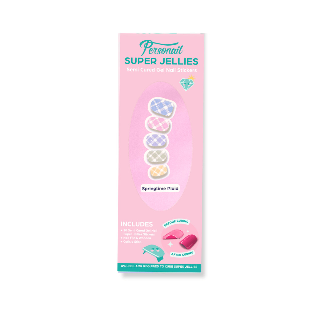 Springtime Plaid | Super Jellies DIY Hard Semi Cured Gel Nail Wraps