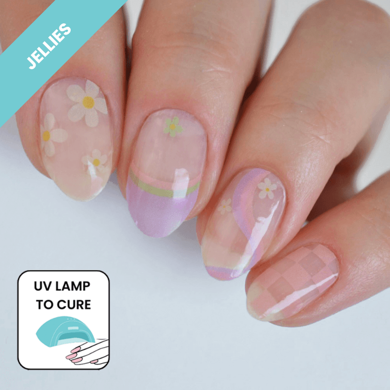 90βs Daisy | Jellies DIY Soft Semi Cured Gel Nail Wraps