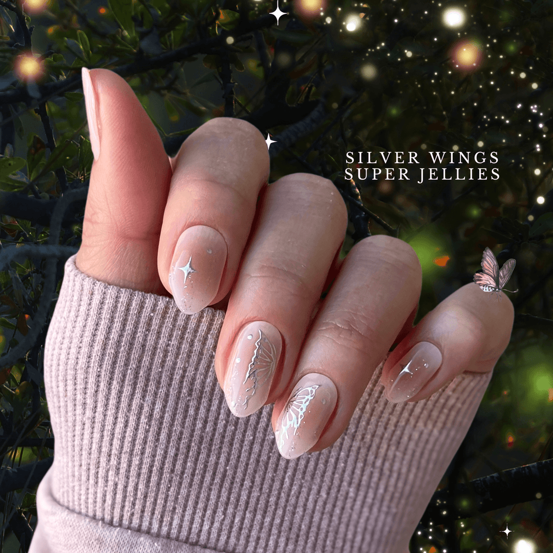 Silver Wings | Super Jellies DIY Hard Semi Cured Gel Nail Wraps