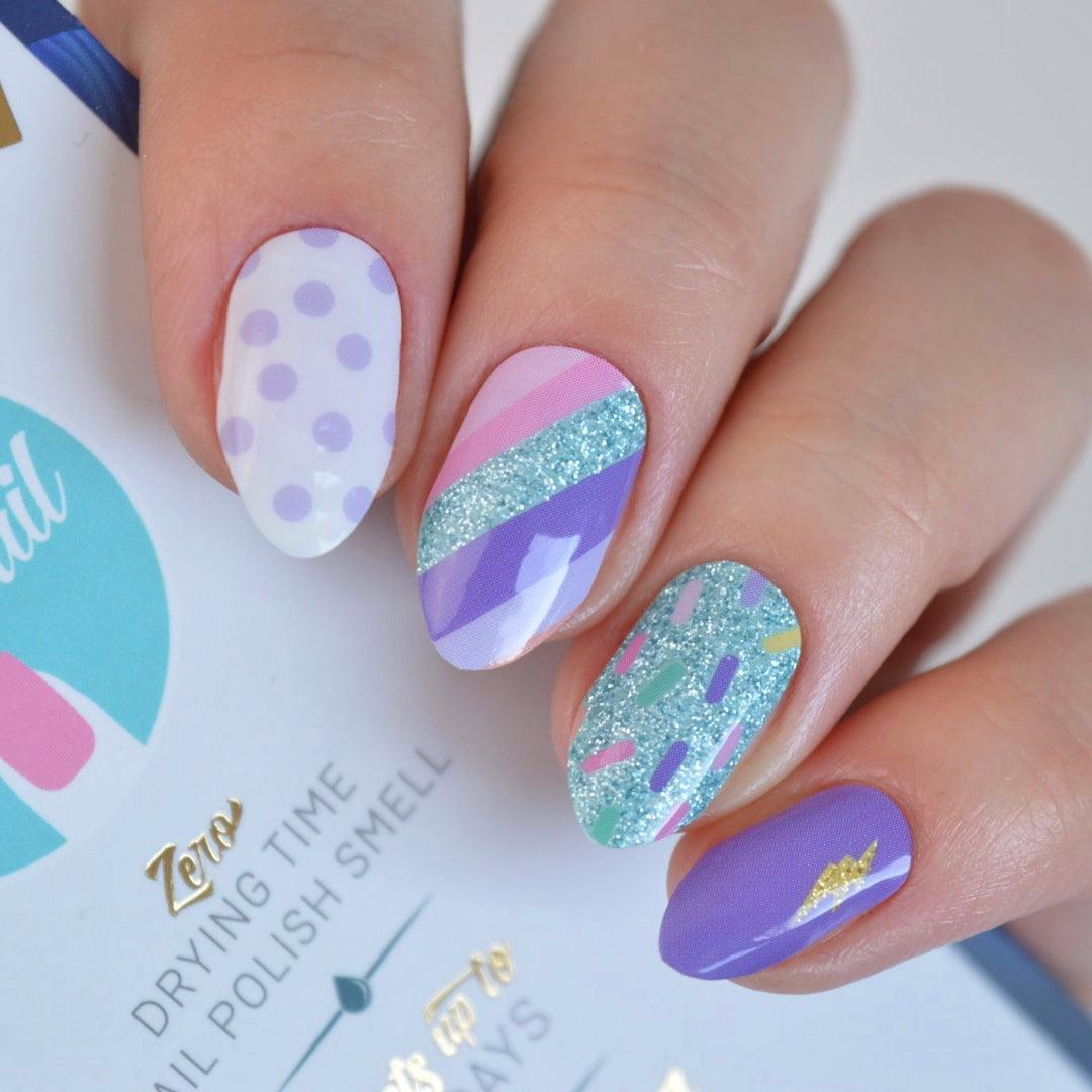 Carnival Whimsy Kaleidoscope Nail Wraps