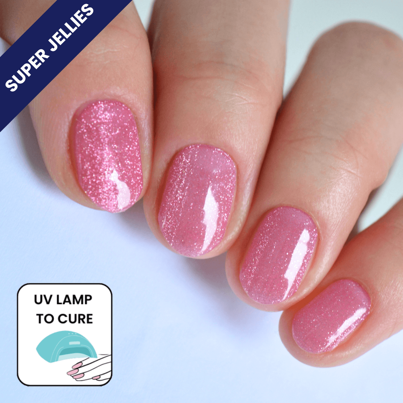Chrome (Pink) | Super Jellies DIY Hard Semi Cured Gel Nail Wraps