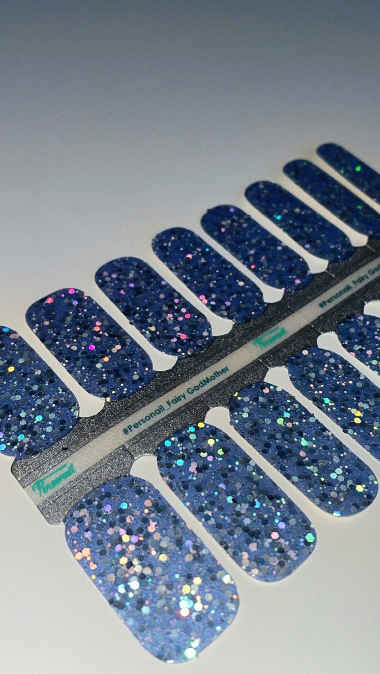 Fairy God Mother | Blue Chunky Glitter Nail Polish Wrap