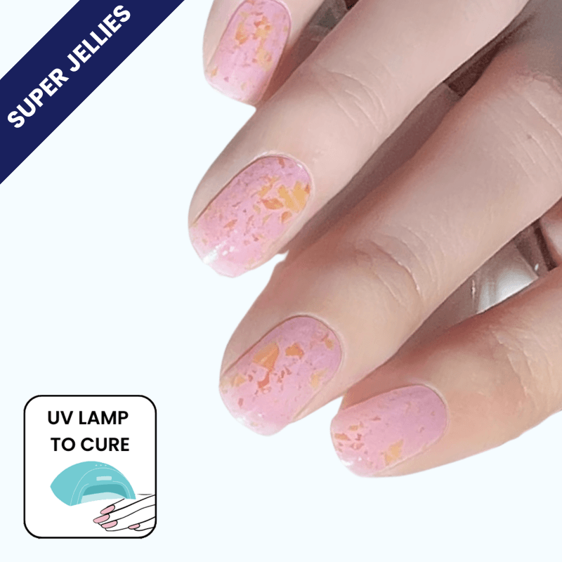 Glass Pink | Super Jellies DIY Hard Semi Cured Gel Nail Wraps
