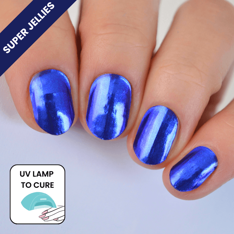 Metals (Blue) | Super Jellies DIY Hard Semi Cured Gel Nail Wraps