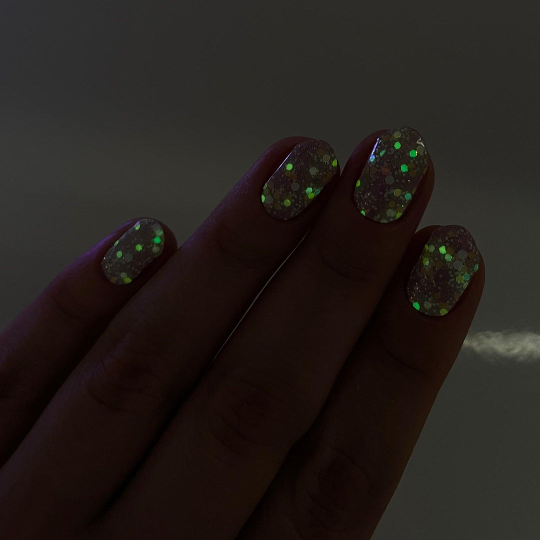 Rhubarb (Glow in the dark) | Super Jellies DIY Hard Semi Cured Gel Nail Wraps