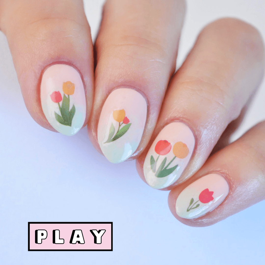 Spring Tulip Flower PLAY Nail Art Sticker