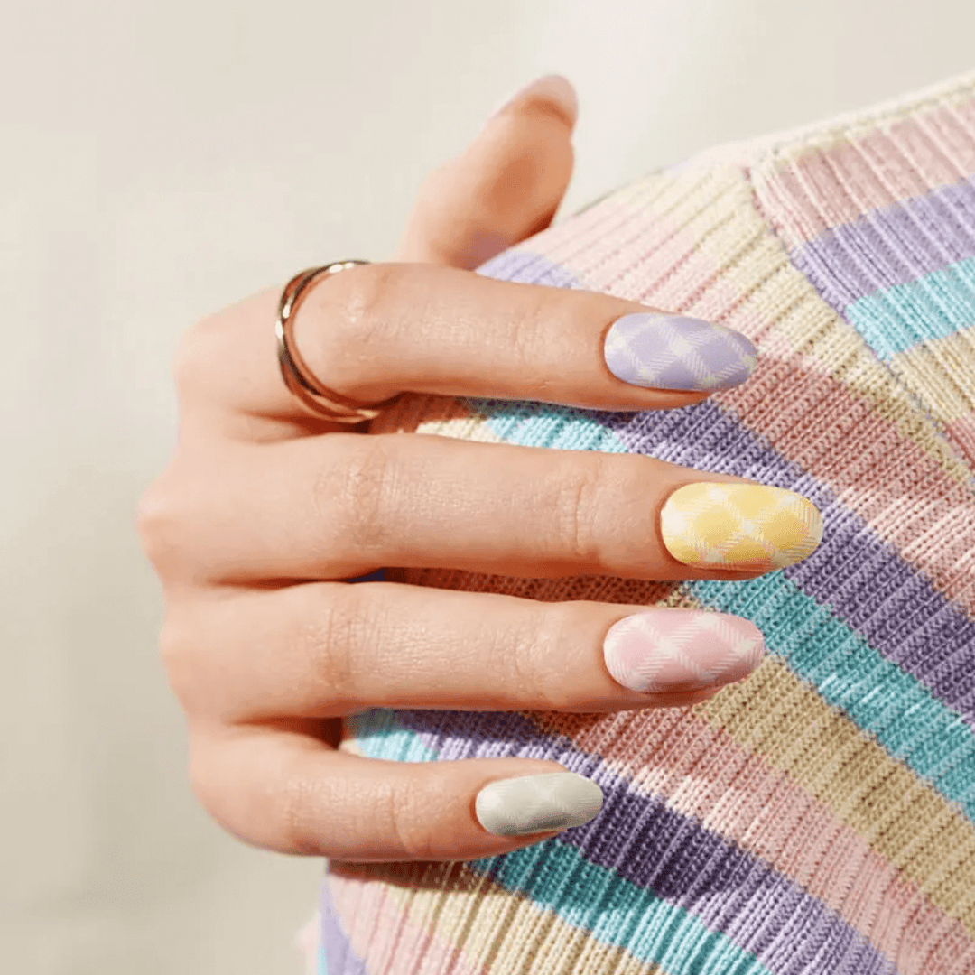 Springtime Plaid | Super Jellies DIY Hard Semi Cured Gel Nail Wraps