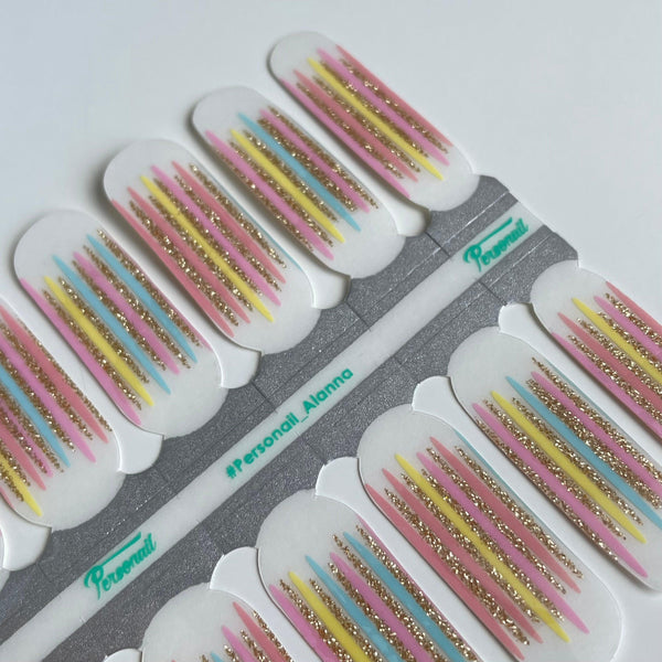 Alanna | Pastel Rainbow Nail Polish Wraps