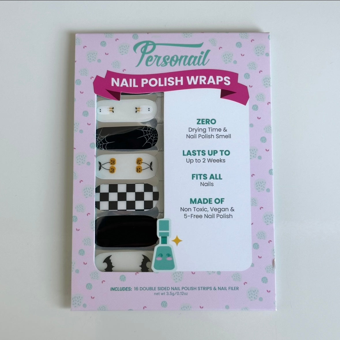 Casper Halloween nail polish wraps in Personail packaging