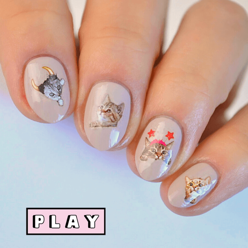 Meow PLAY Nail Art Sticker