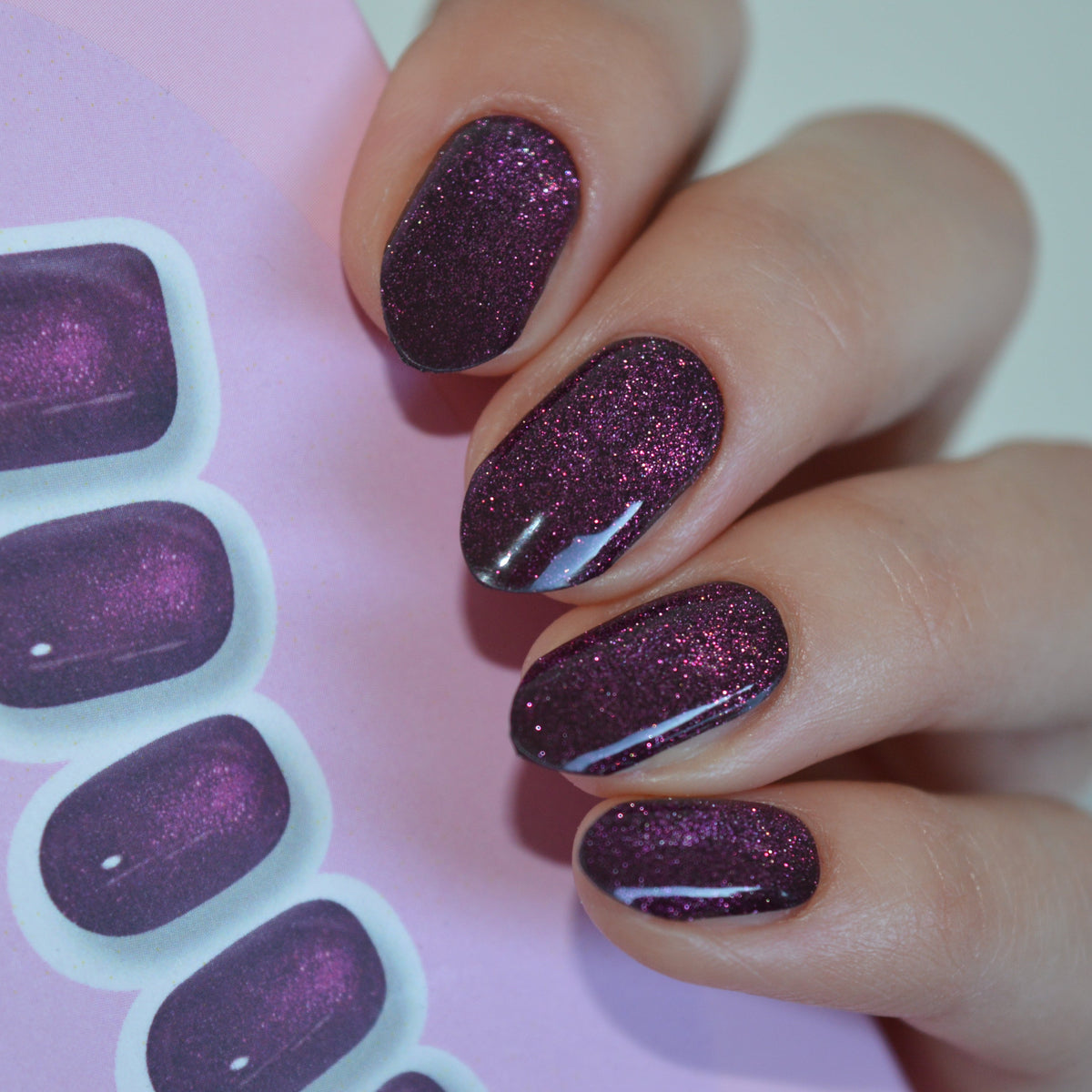 Cat Eye Maroon | Super Jellies DIY Hard Semi Cured Gel Nail Wraps