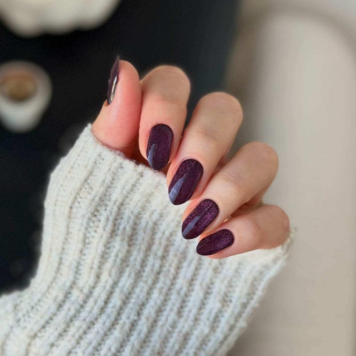 Cat Eye Maroon | Super Jellies DIY Hard Semi Cured Gel Nail Wraps