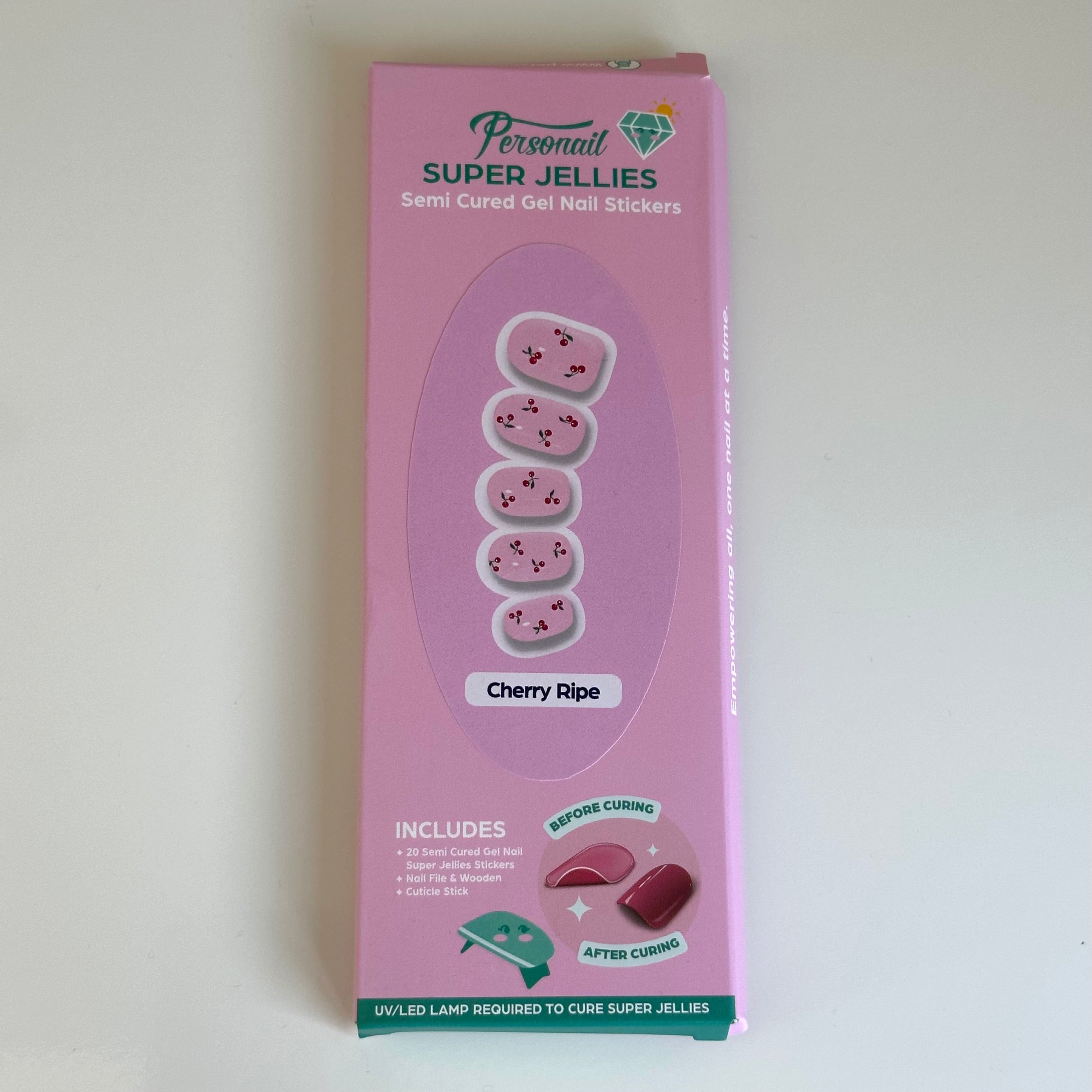 Cherry Ripe | Super Jellies DIY Hard Semi Cured Gel Nail Wraps