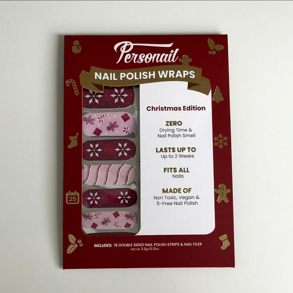 Christmas Eve nail polish wraps in Personail Christmas packaging