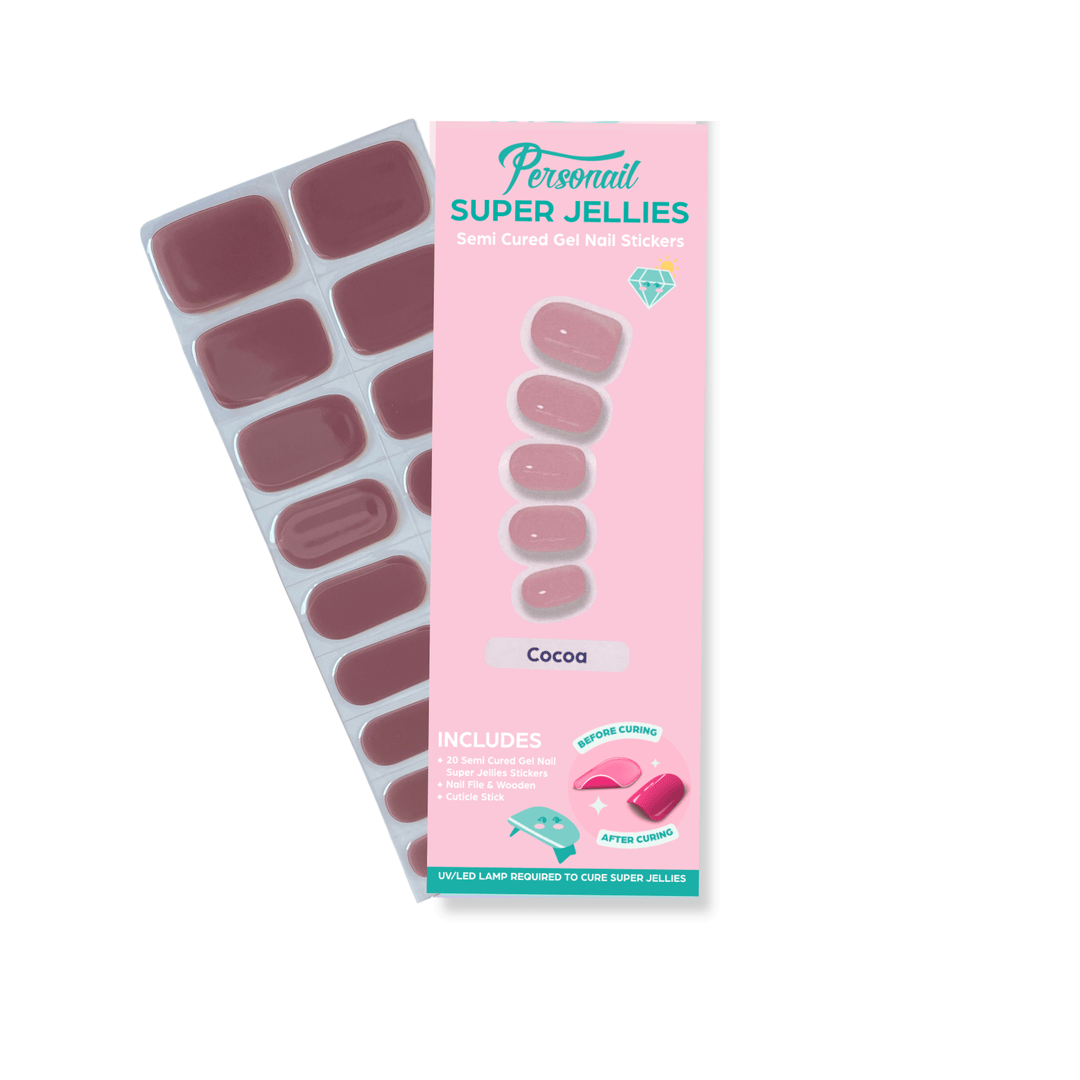 Cocoa | Super Jellies DIY Hard Semi Cured Gel Nail Wraps