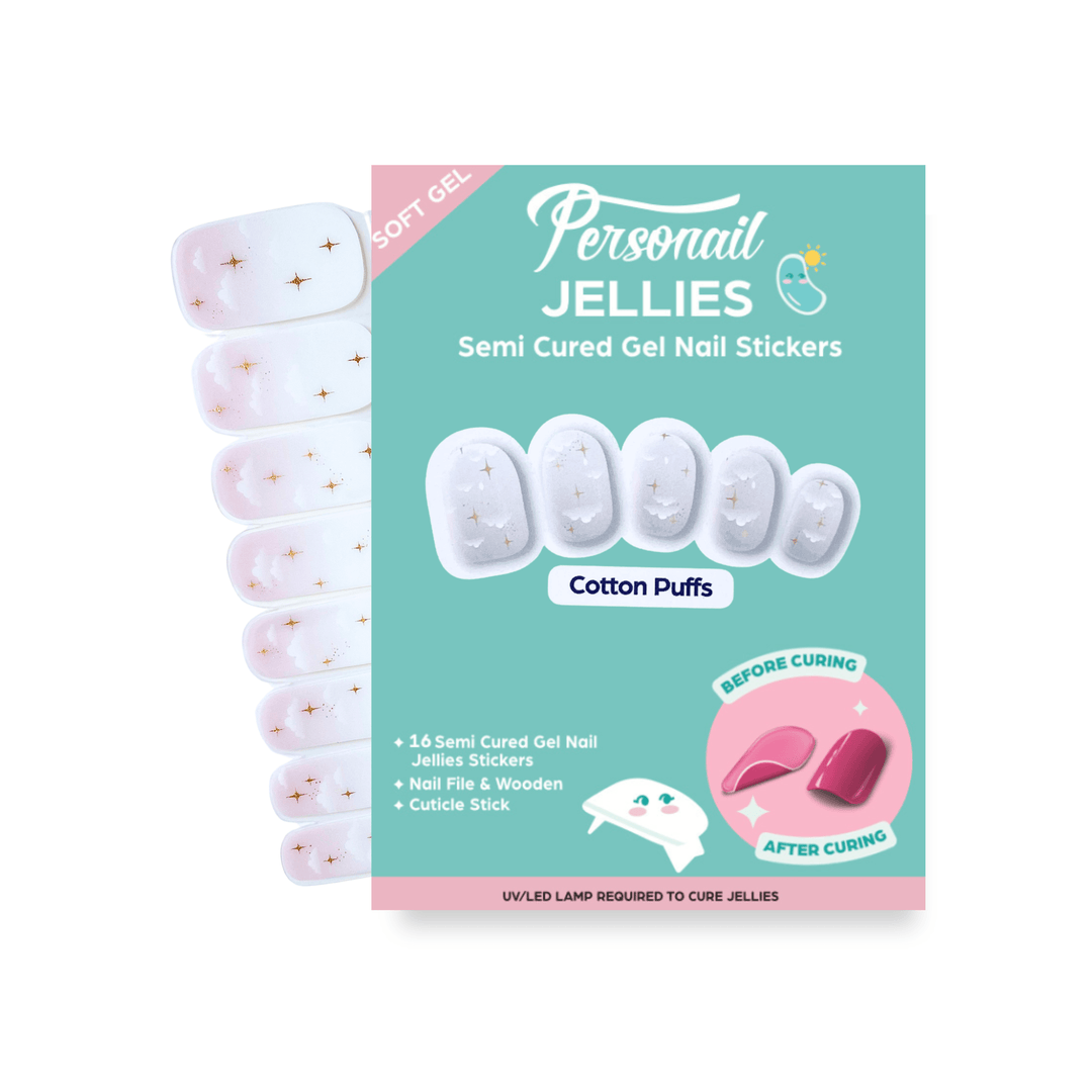 Cotton Puffs | Jellies DIY Soft Semi Cured Gel Nail Wraps