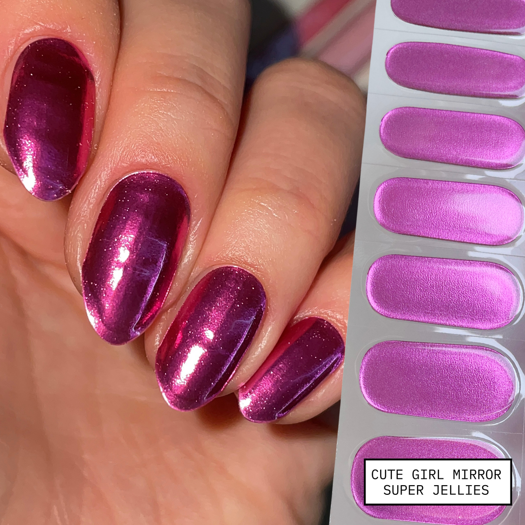 Cute Girl Mirror | Super Jellies DIY Hard Semi Cured Gel Nail Wraps