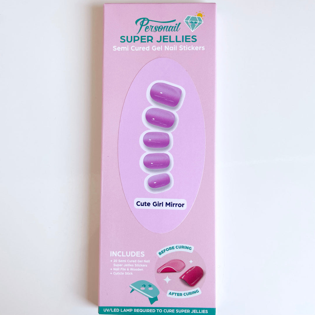 Cute Girl Mirror | Super Jellies DIY Hard Semi Cured Gel Nail Wraps
