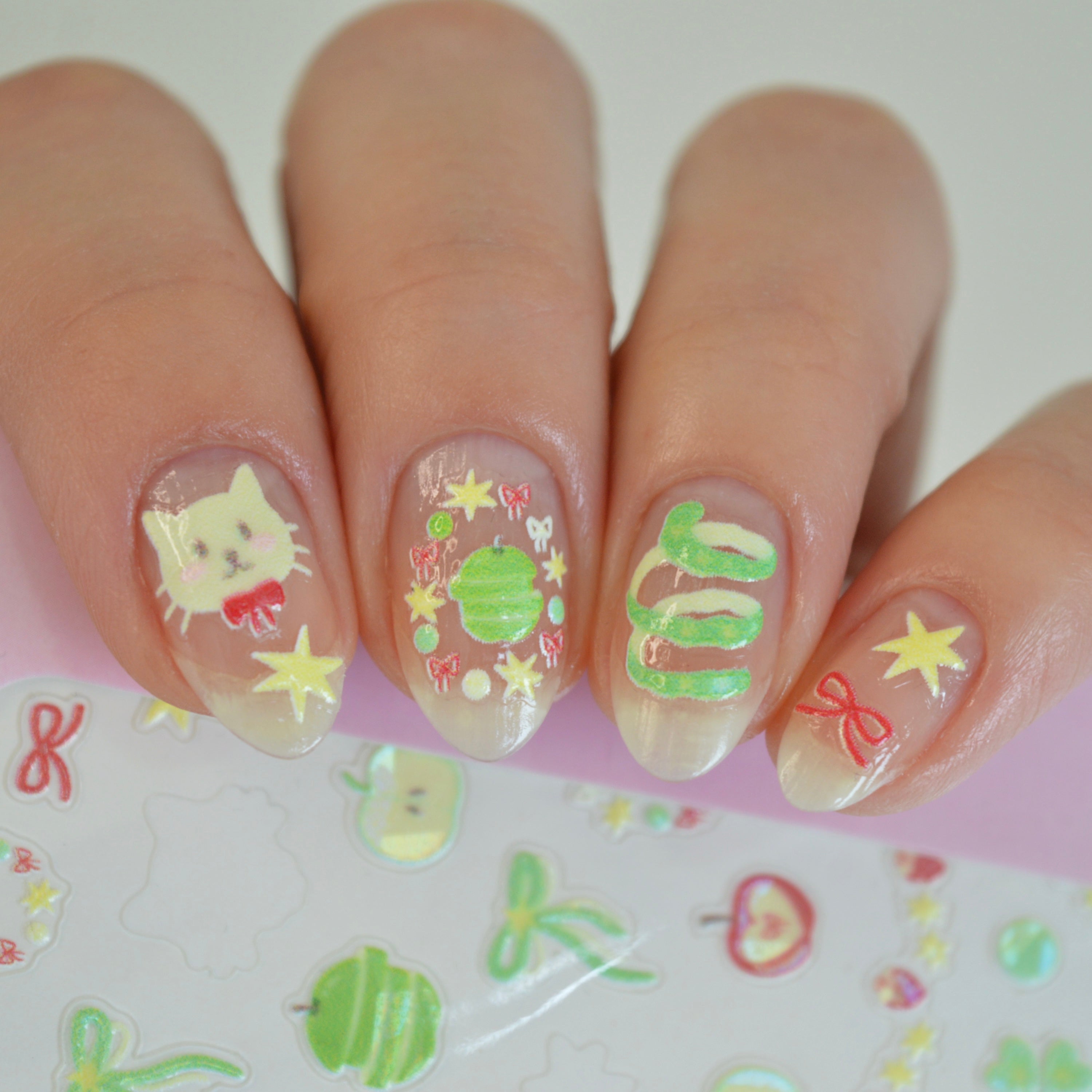 Green Apple PLAY Nail Art Sticker