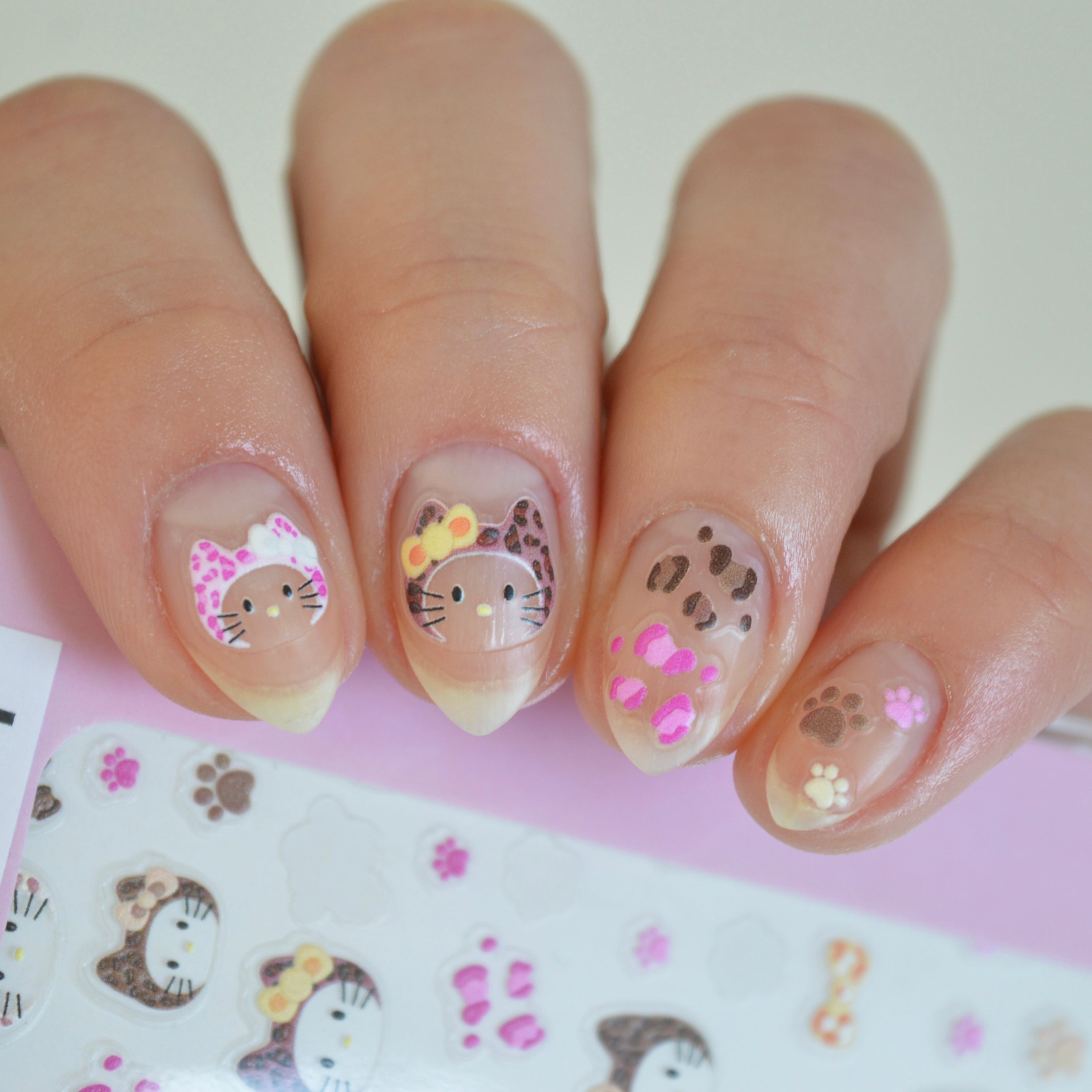 Kitty Bows PLAY Nail Art Sticker
