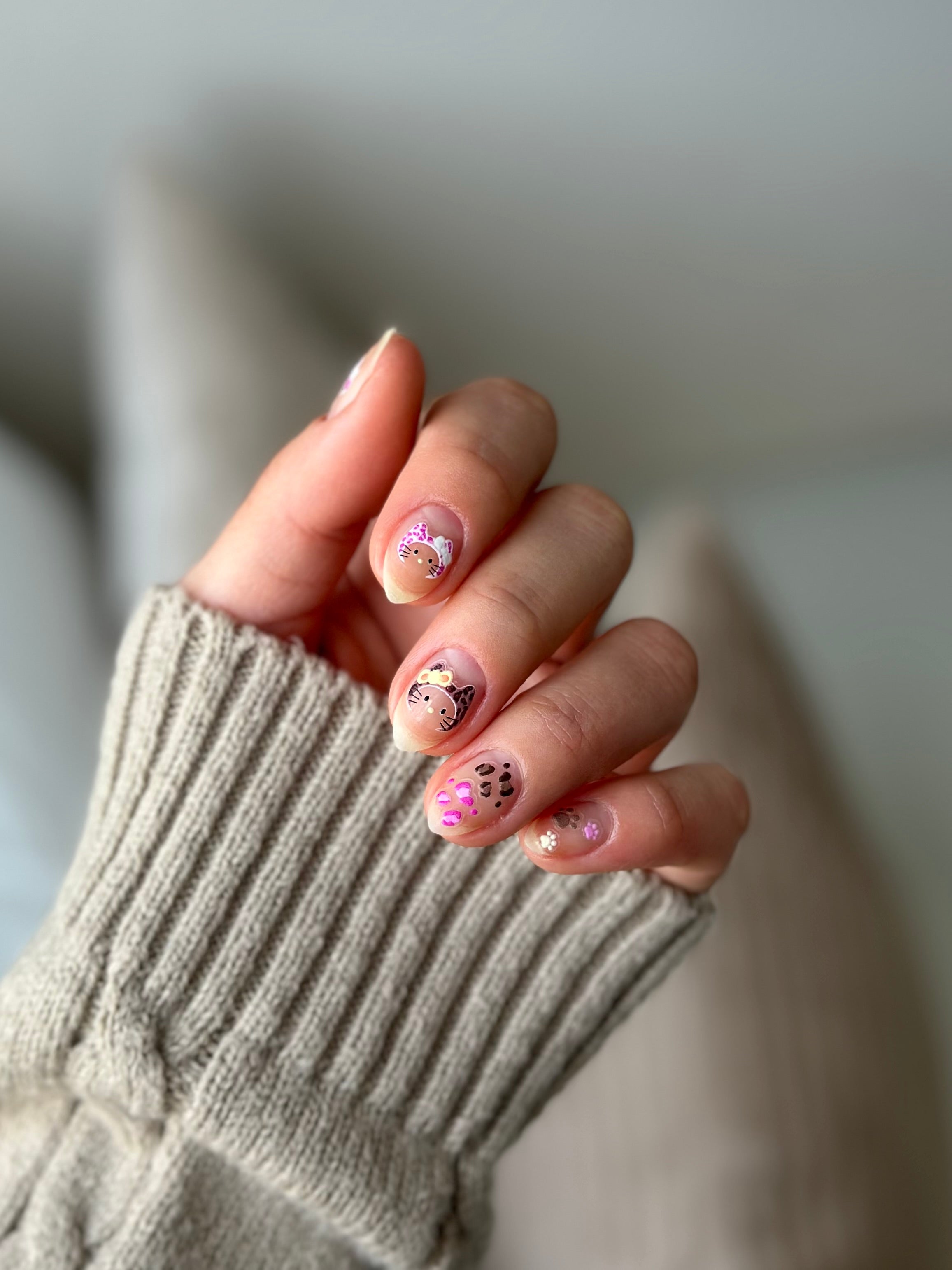 Kitty Bows PLAY Nail Art Sticker