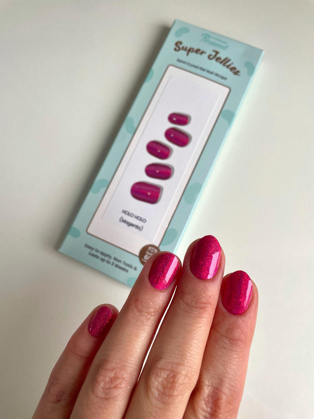 HOLO HOLO (Magenta) | Super Jellies DIY Hard Semi Cured Gel Nail Wraps