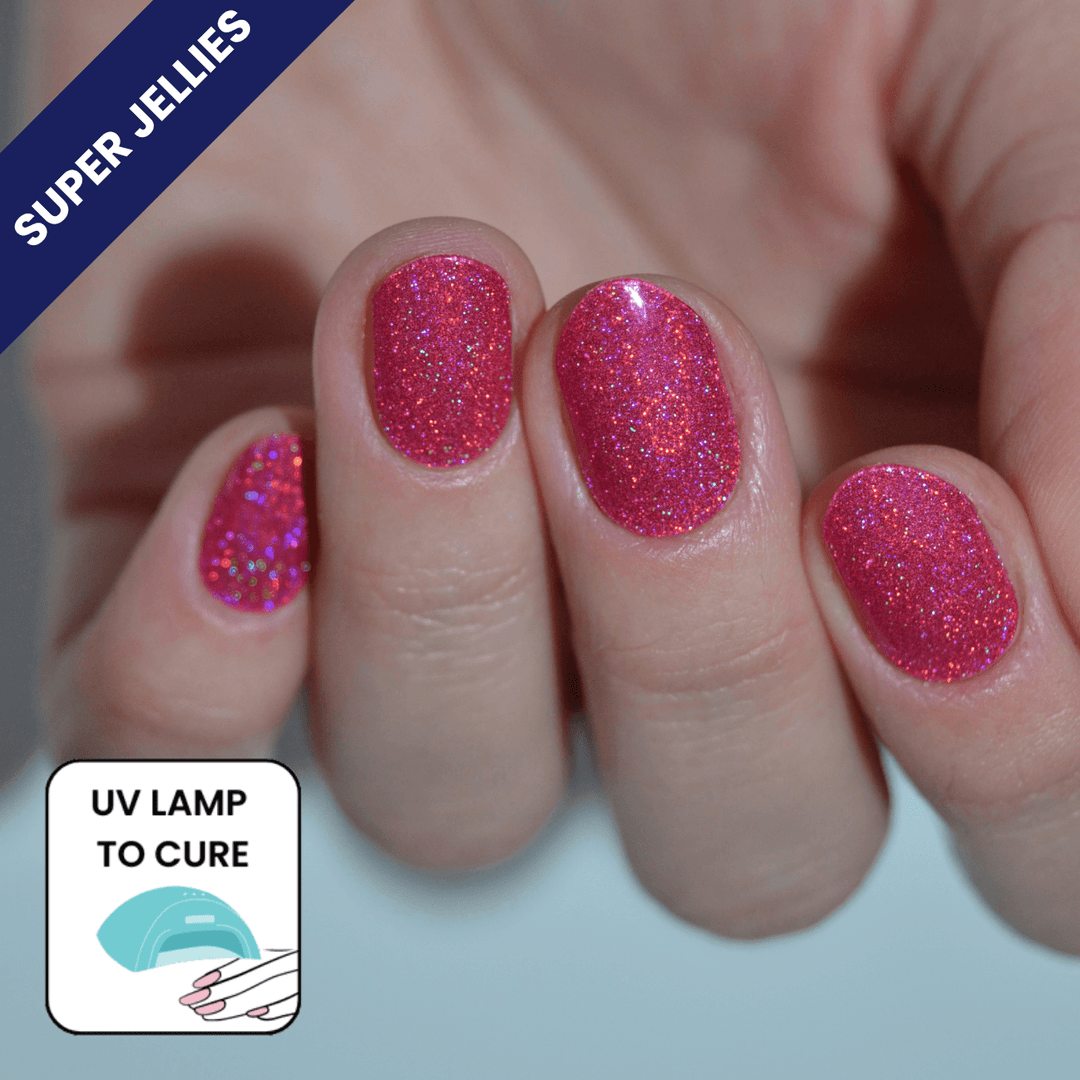 HOLO HOLO (Magenta) | Super Jellies DIY Hard Semi Cured Gel Nail Wraps