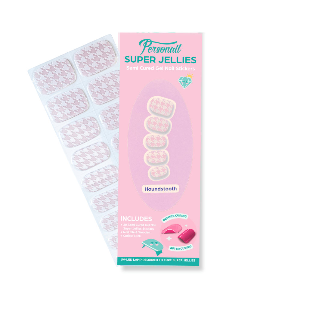 Houndstooth | Super Jellies DIY Hard Semi Cured Gel Nail Wraps