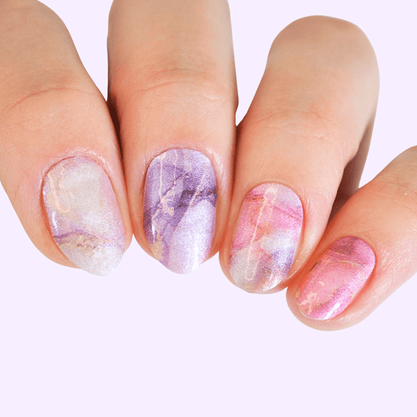 Inky | Purple Marble Nail Polish Wraps