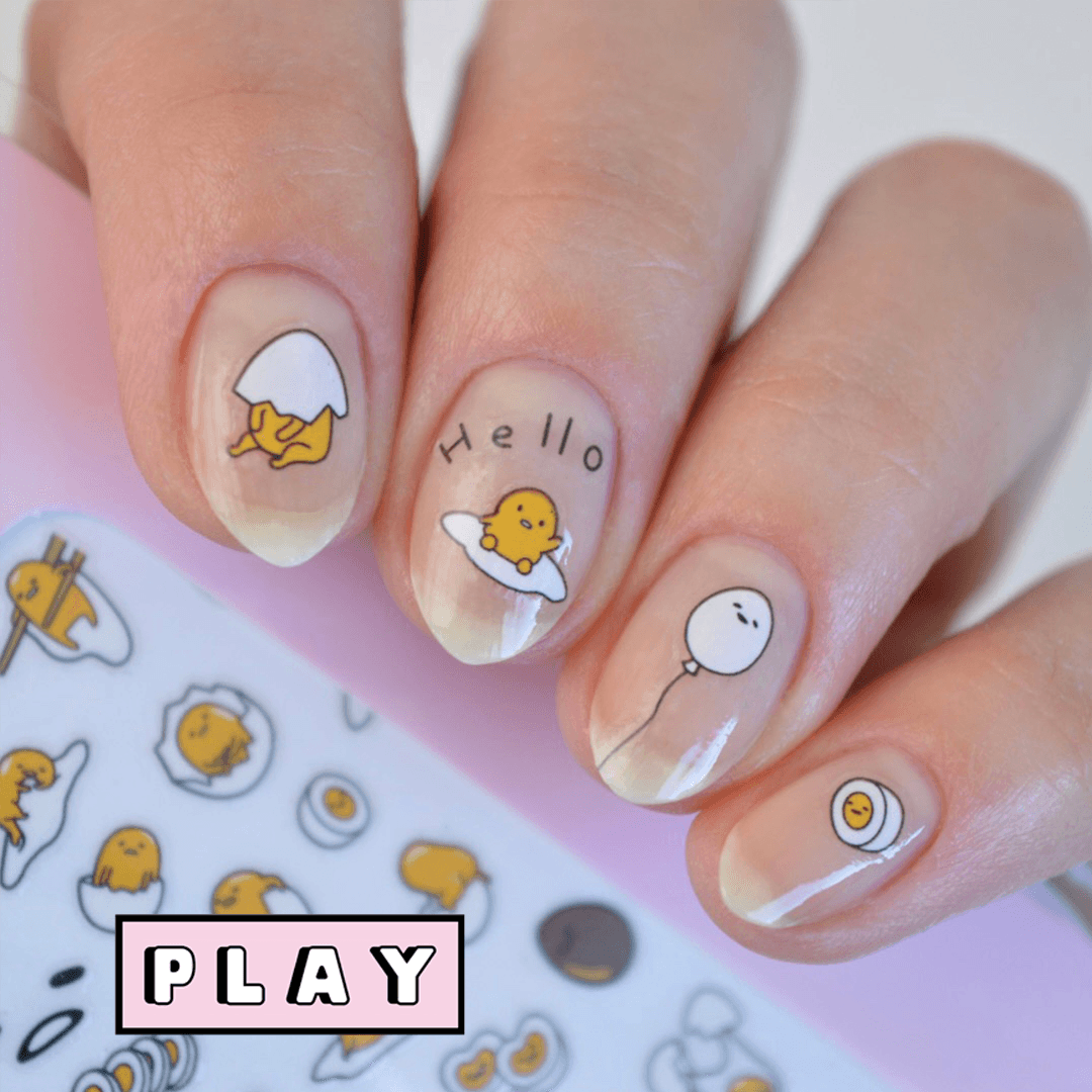 Lazy Egg PLAY Nail Art Sticker
