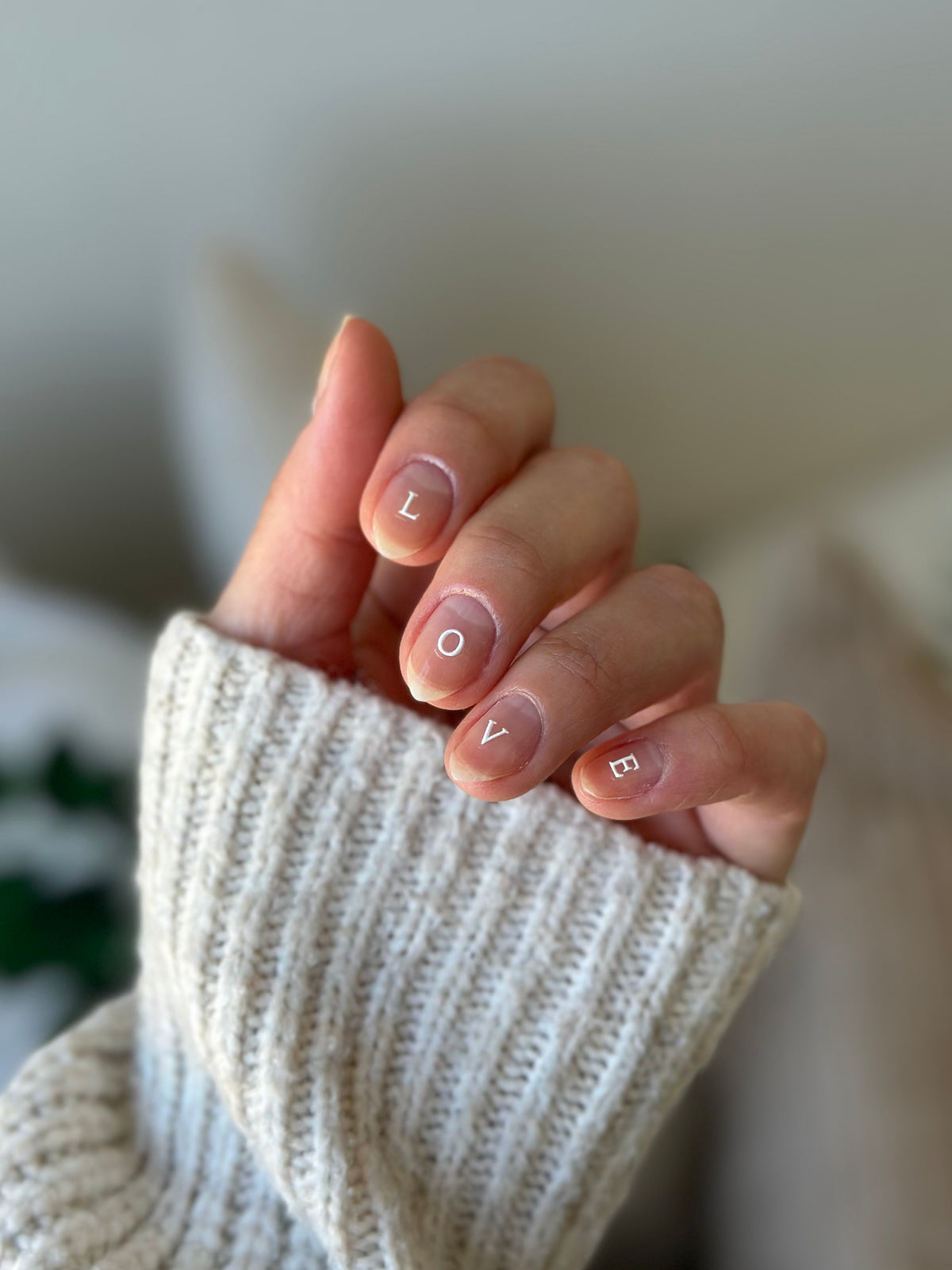 Letters White PLAY Nail Art Sticker