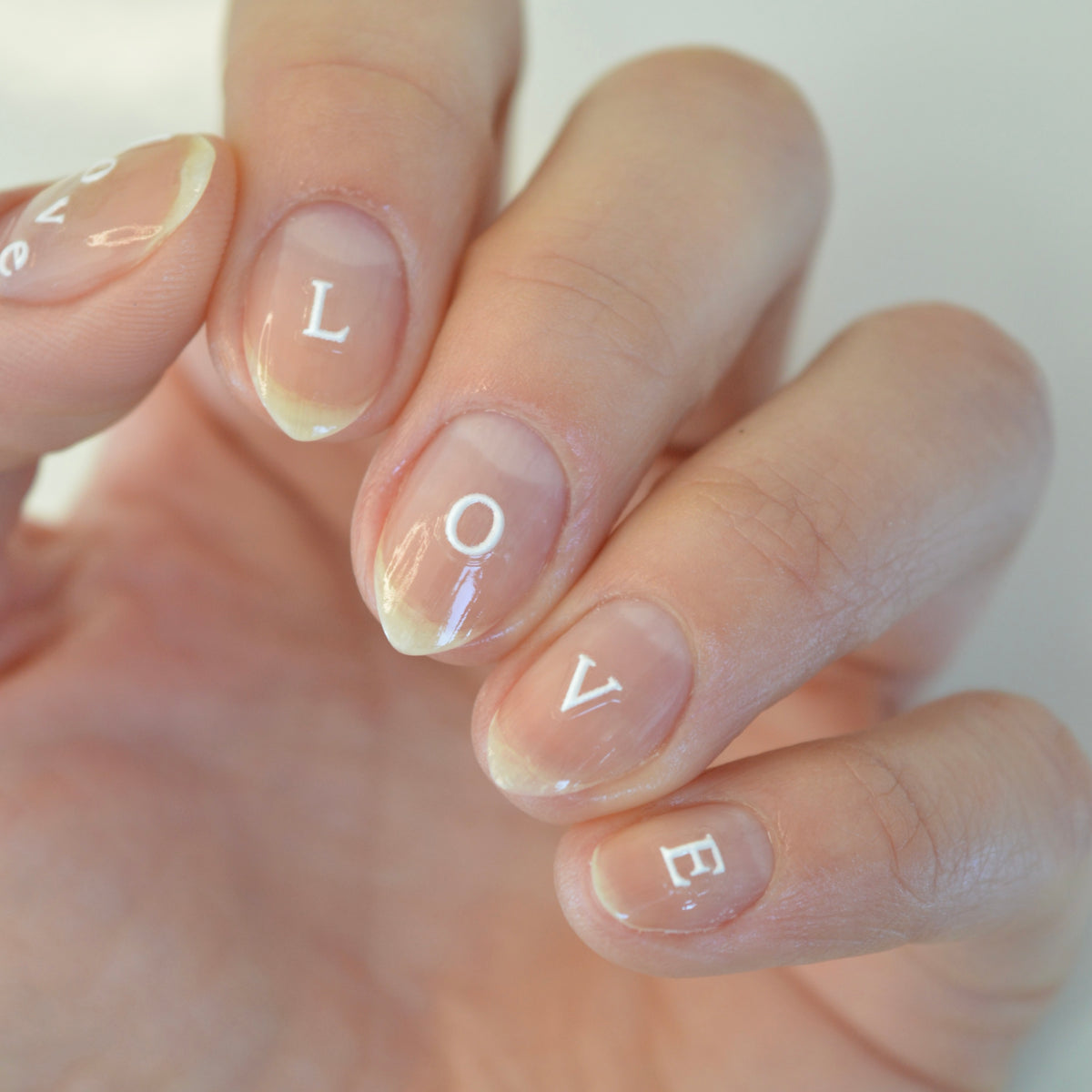 Letters White PLAY Nail Art Sticker