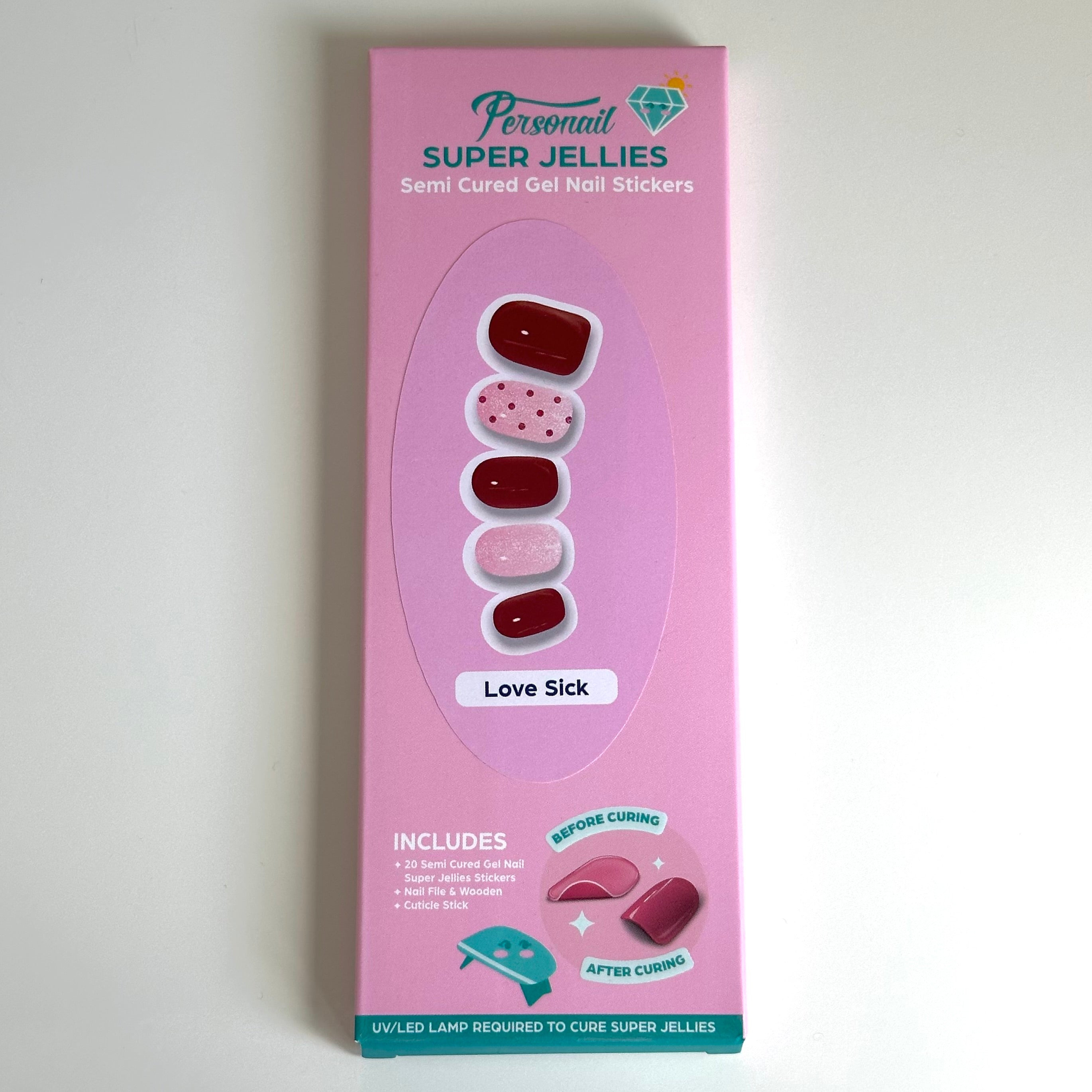 Love Sick | Super Jellies DIY Hard Semi Cured Gel Nail Wraps