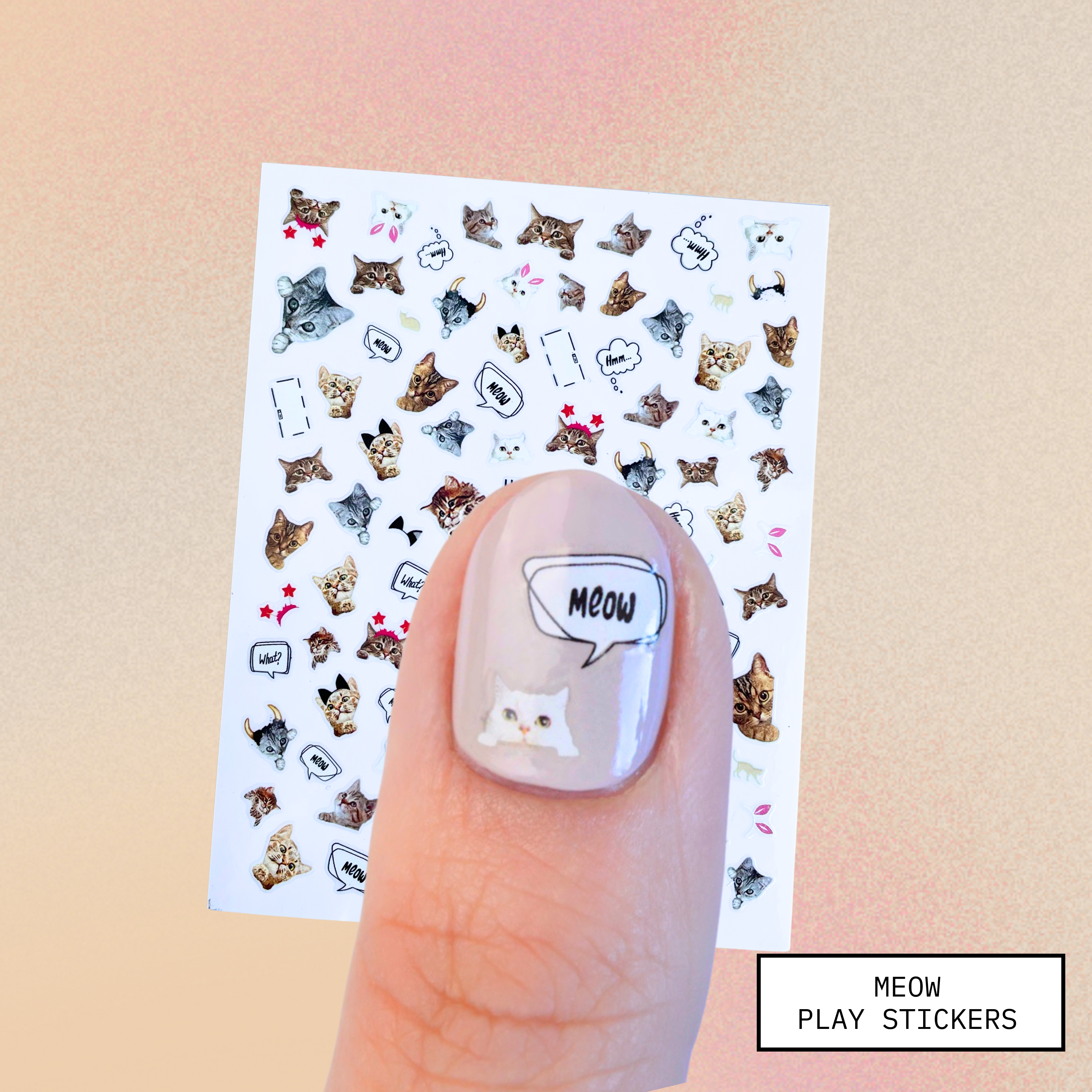 Meow PLAY Nail Art Sticker