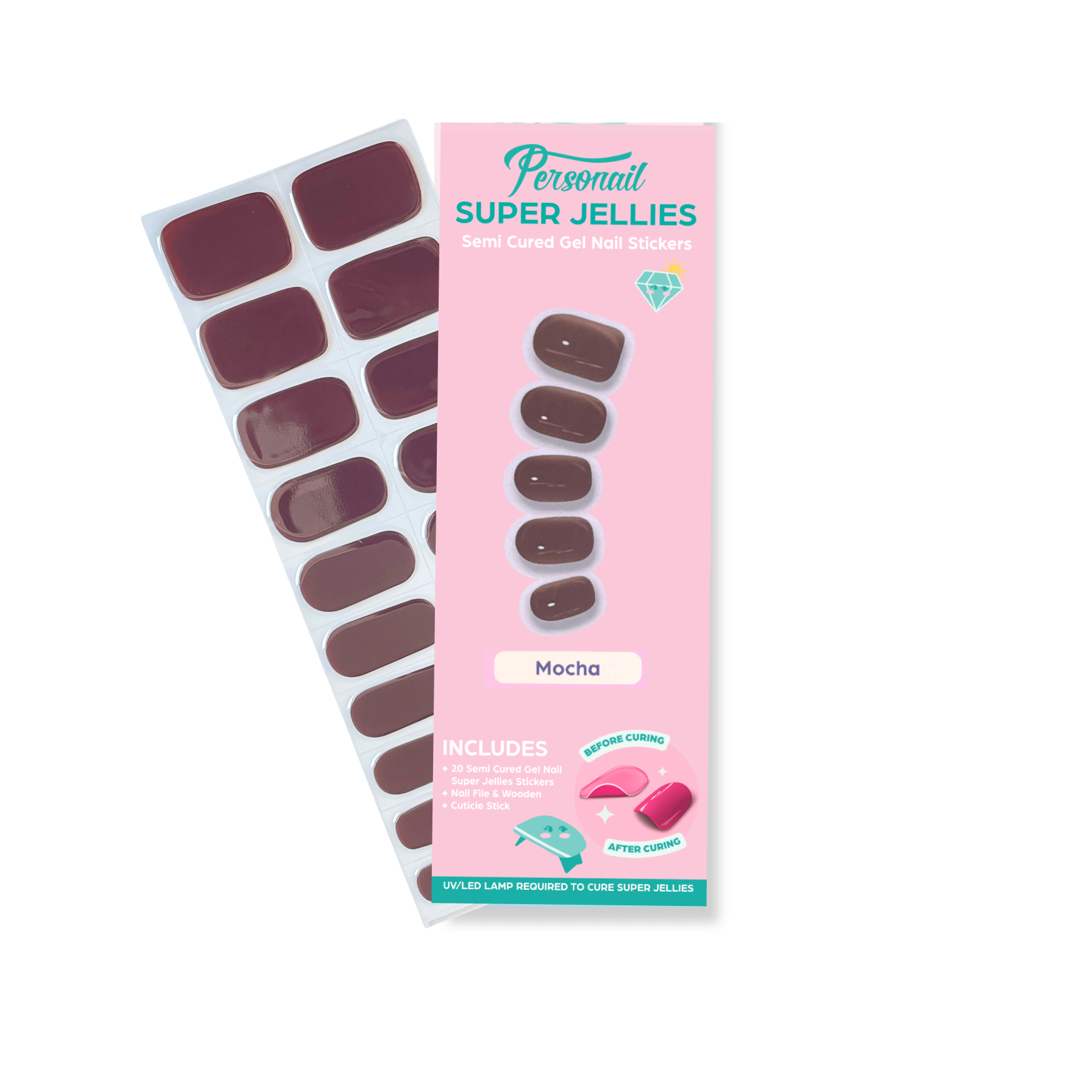 Mocha | Super Jellies DIY Hard Semi Cured Gel Nail Wraps