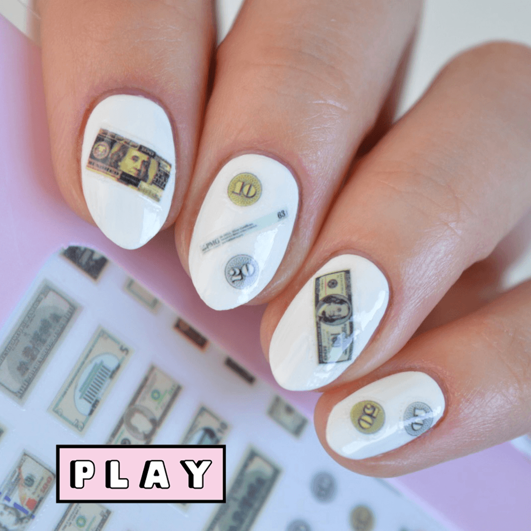 Moolah PLAY Nail Art Sticker