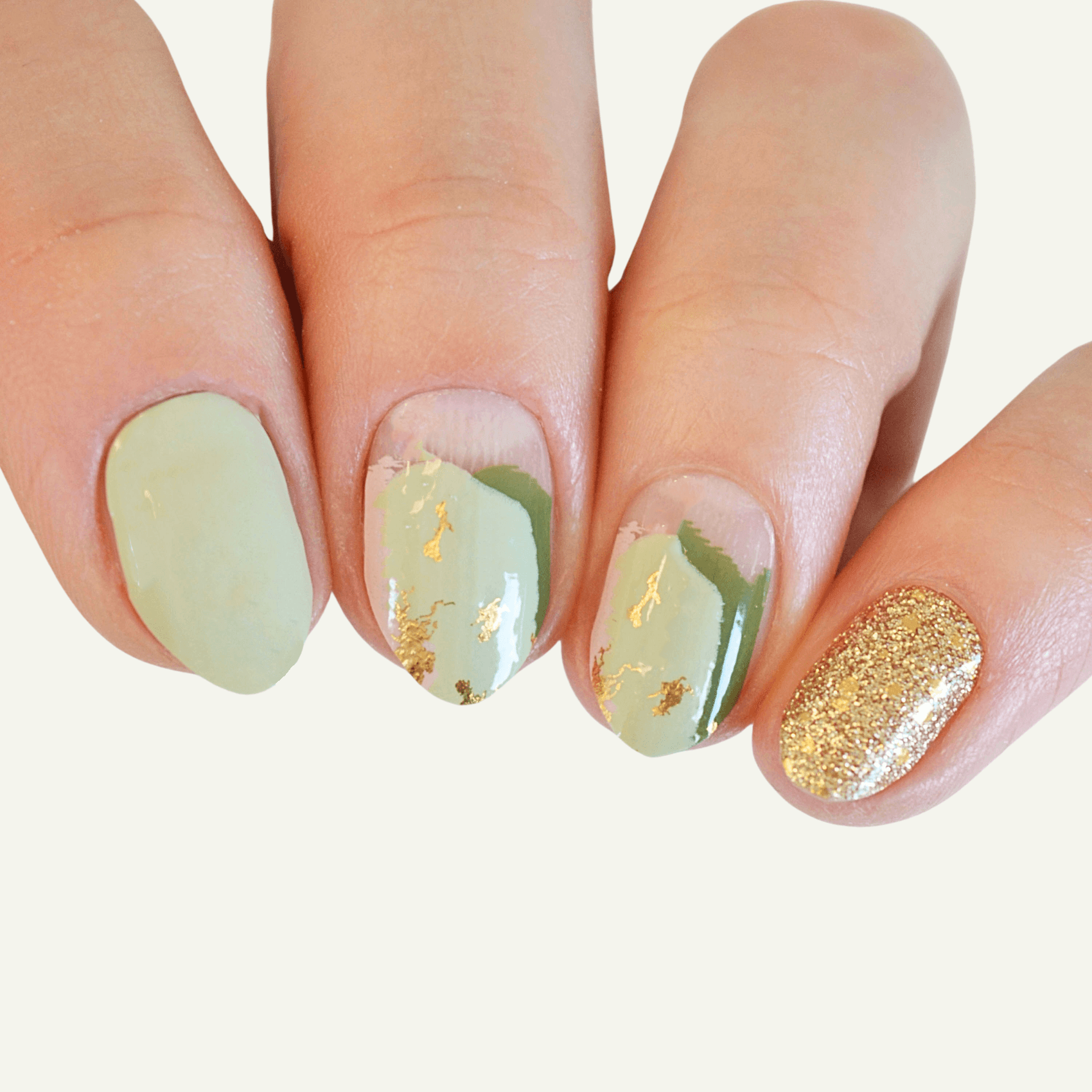 Olive | Green with Glitter Nail Polish Wraps