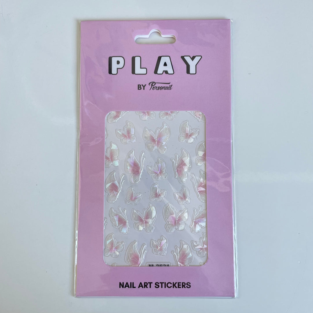 Pink Holofly Nail Art Sticker