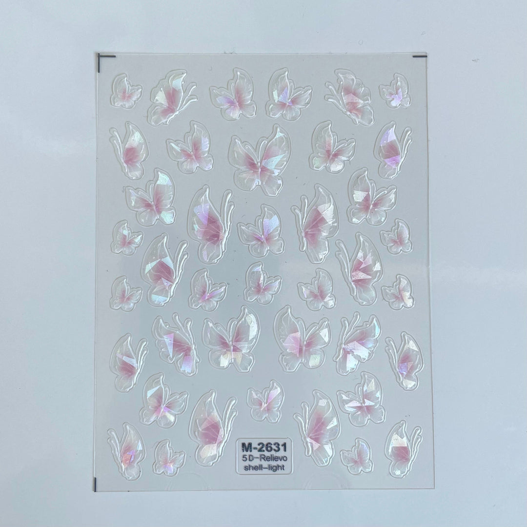 Pink Holofly Nail Art Sticker