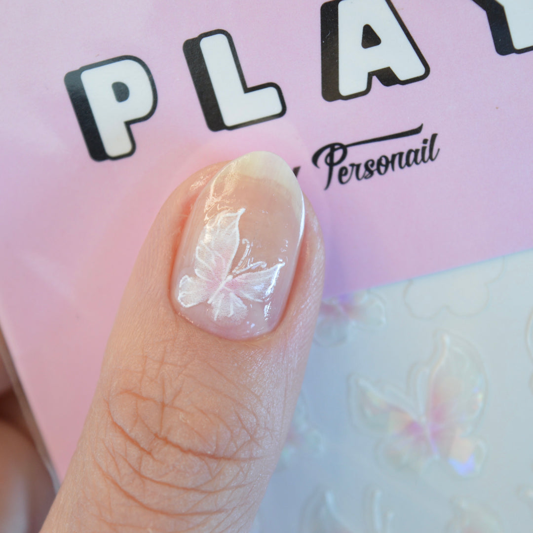 Pink Holofly Nail Art Sticker