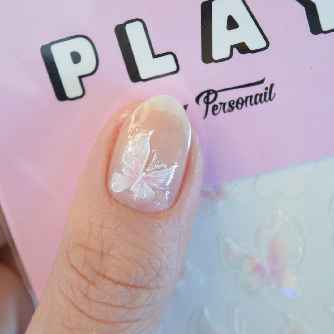 Pink Holofly Nail Art Sticker