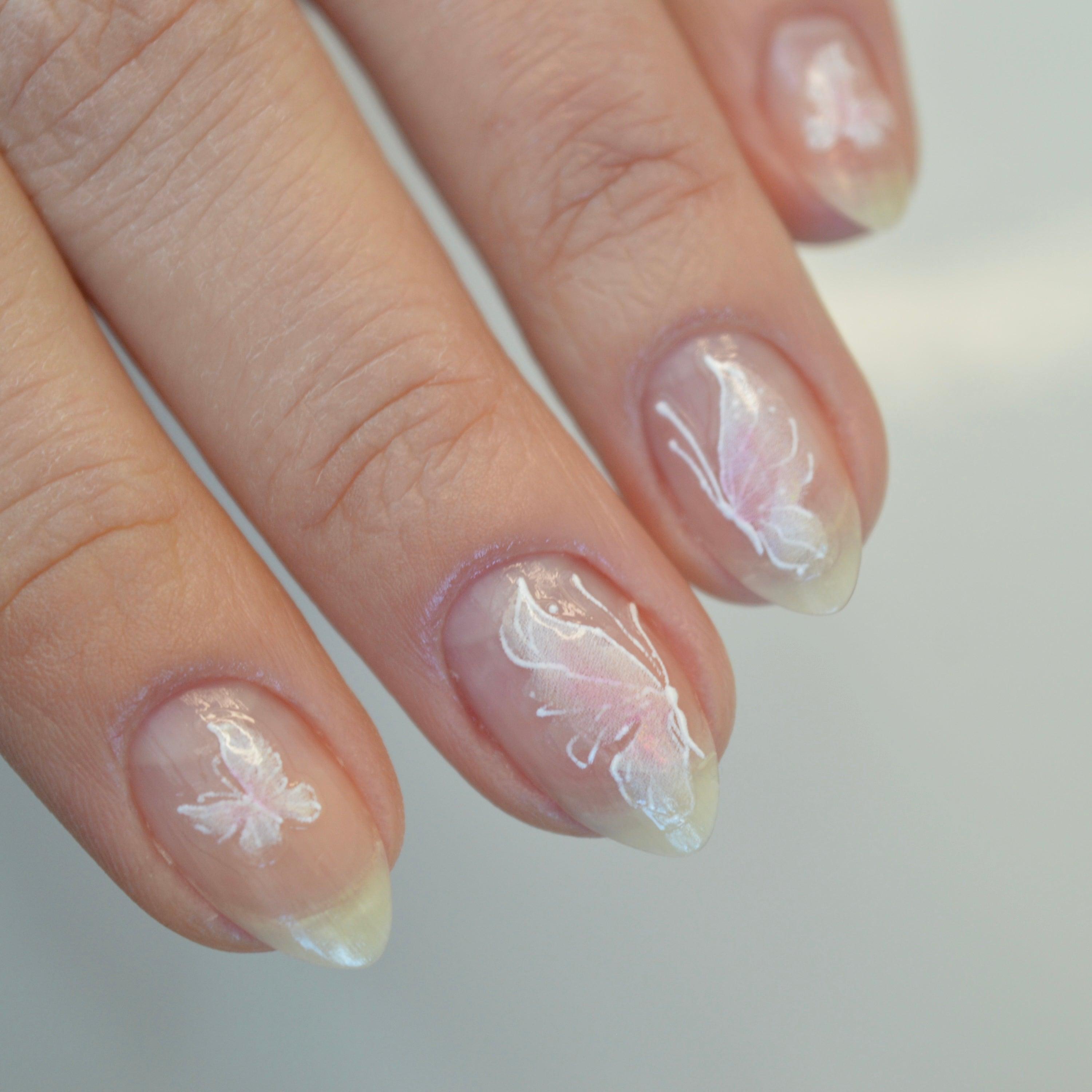Pink Holofly Nail Art Sticker