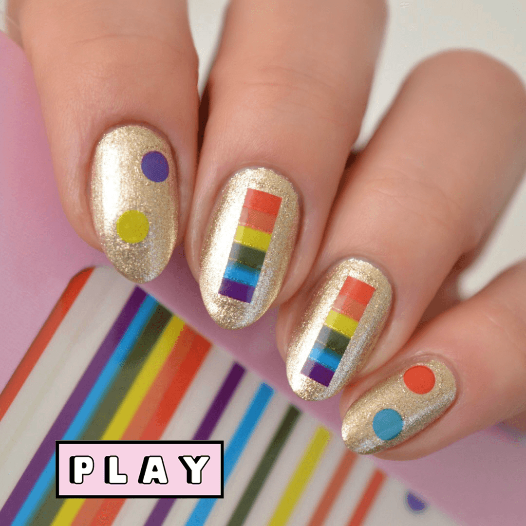 Pride Rainbow PLAY Nail Art Sticker