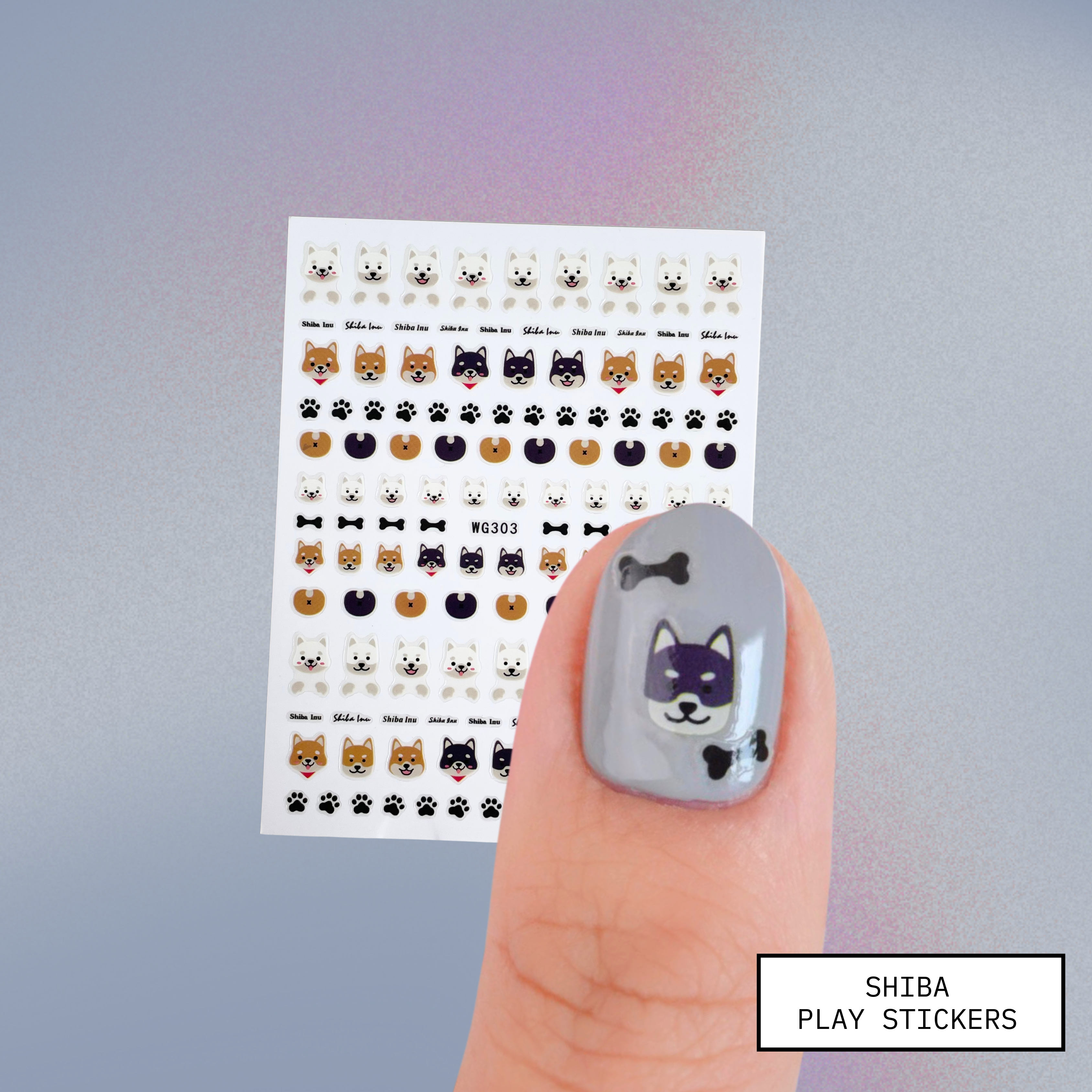 Shiba PLAY Nail Art Sticker